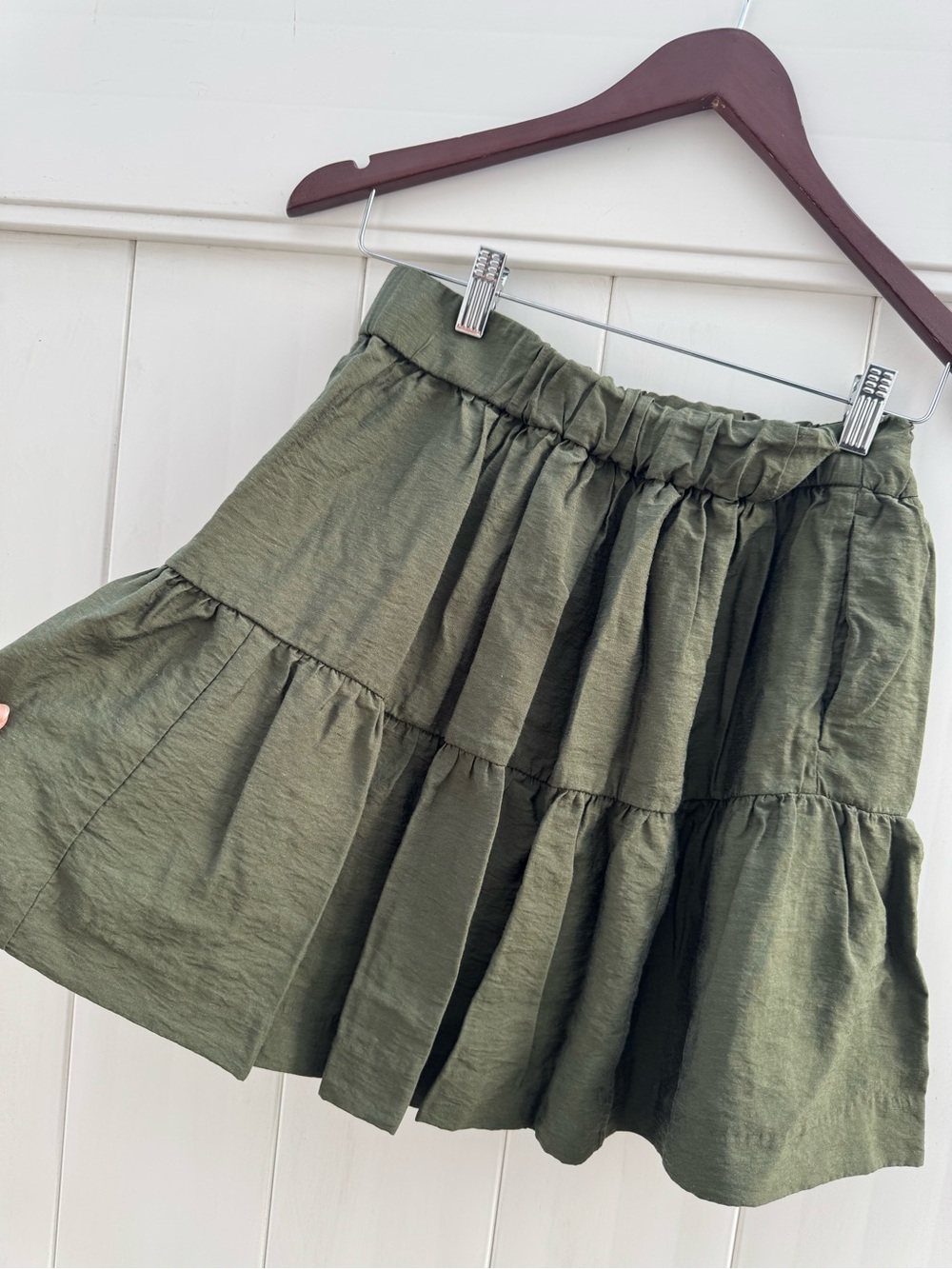 Banana Republic Olive Tiered Skirt